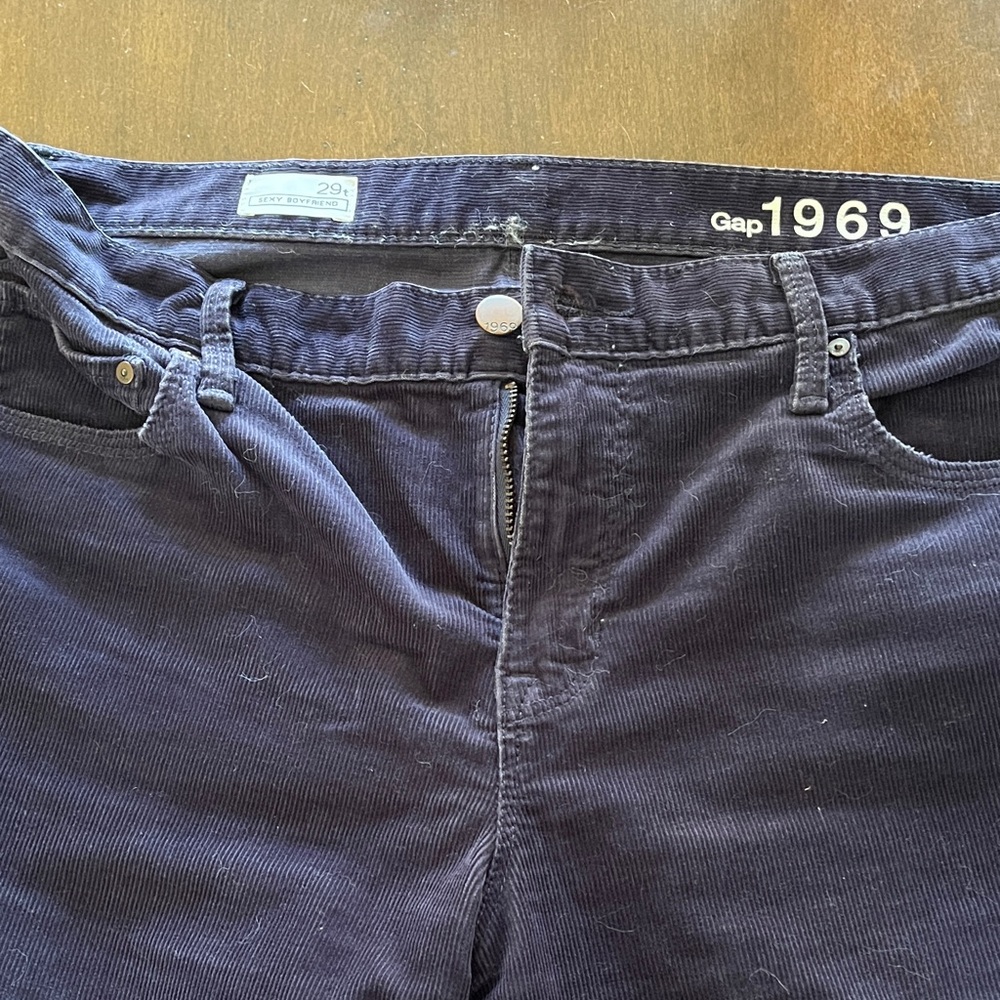 GAP Black Straight Leg Corduroy Pants - Picture 1 of 5